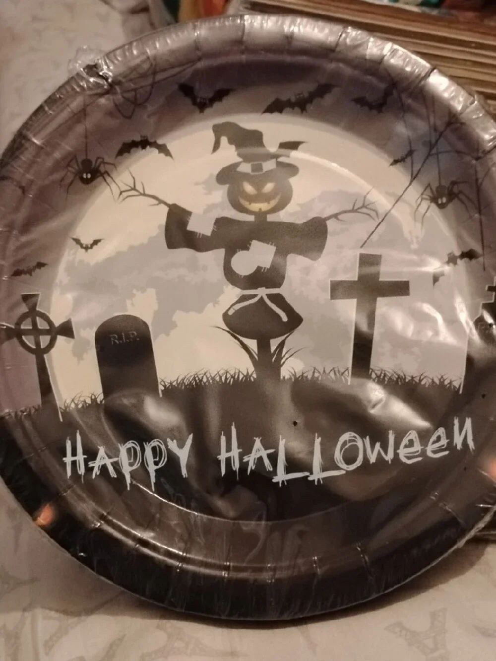 Happy Halloween Party Plates, Napkins & Cups Set Service For 25 Spooky Witch Fun